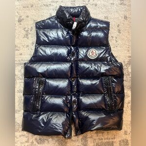 Moncler Men's Shiny Navy Puffer Vest